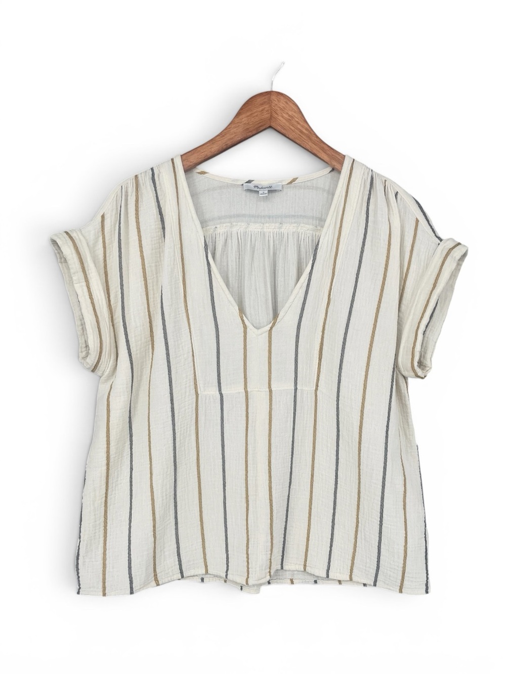Madewell Lightspun Westing Stripe Top 100% Cotton Size Medium